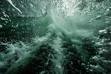 underwater scene in a greenish hue
