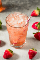 Cold Refreshing Strawberry Soda