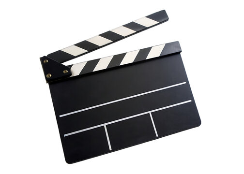 black white film clapper isolated on white