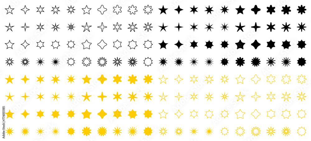 Wall mural stars. star vector icon. star. stars black and gold color