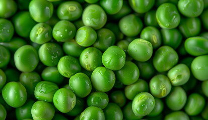 Top view fresh green peas background texture vegetable