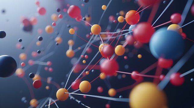 Vibrant 3D Scatter Plot of Floating Clay-Rendered Points Visualizing Complex Data Relationships