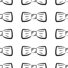 Stylish hand-drawn bow ties in a grid pattern, black and yellow. Print, fabric, textile, packaging