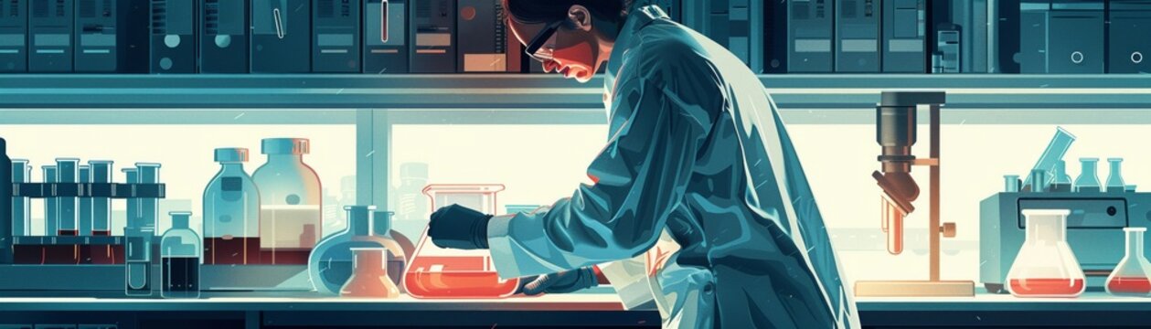 CRISPRCas9 in extinct species revival, deextinction scientist in preservation lab, resurrection of extinct animals illustration, hopeful and groundbreaking revival lab , sci-fi tone, technology