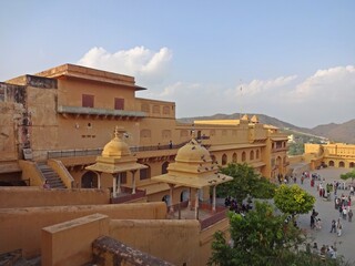 Courtyard in Amber Fort, Jaipur, Rajasthan, India,