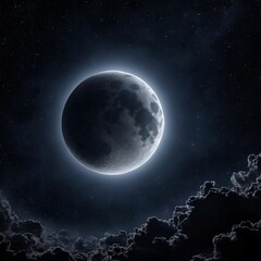 Fototapeta na wymiar black universe black moon