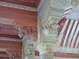 architectural columns at Amber fort, Jaipur , Rajasthan 