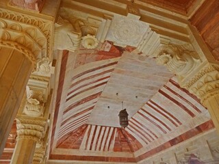 architectural columns at Amber fort, Jaipur , Rajasthan 