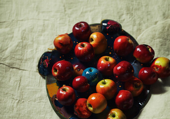 An apple a day keeps dullness away, especially when it's as colorful as a rainbow.