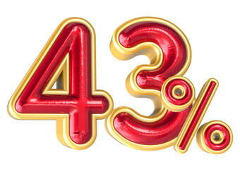 3D Render Percentage number 43