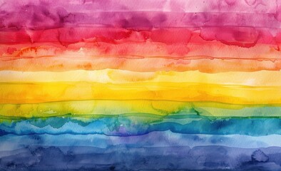 Abstract watercolor painting featuring a stunning rainbow background, perfect for adding a touch of creativity and joy to your projects.
