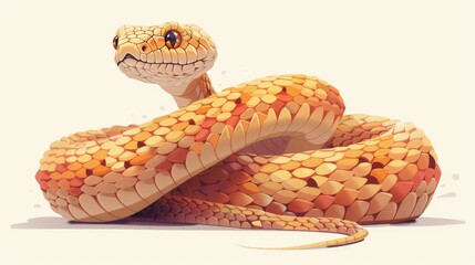 A beautiful and dangerous predatory snake Poisonous exotic reptile - obrazy, fototapety, plakaty