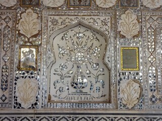 Mirror Mosaic, Sheesh Mahal, Amber Fort, Jaipur, Rajasthan,  India