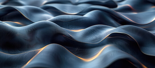  A dark blue background with flowing silk fabric, creating an elegant and sophisticated visual effect. Created with Ai