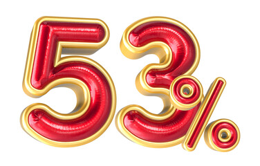 Fototapeta premium 3D Render Percentage number 53