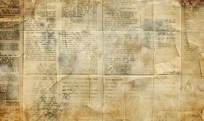 Vintage newspaper background with grungy, aged texture - obrazy, fototapety, plakaty