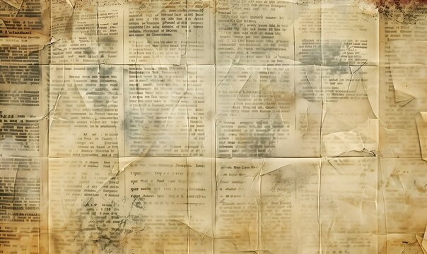 Vintage newspaper background with grungy, aged texture