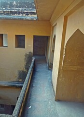 architecture inside Amber Fort ( Amer fort ) , Jaipur, Rajasthan, India 