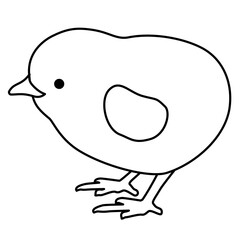 Line drawing of a lovely single chick