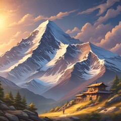 Amazing and beautiful mountain background - obrazy, fototapety, plakaty