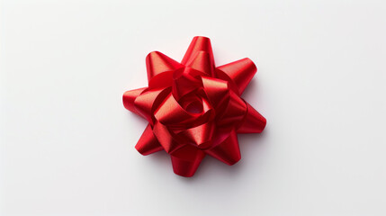 Traditional red gift bow