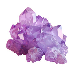 Purple crystals on a Transparent Background