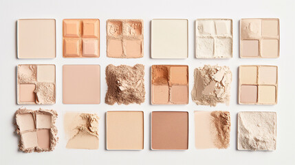 Samples of textured foundation, dry