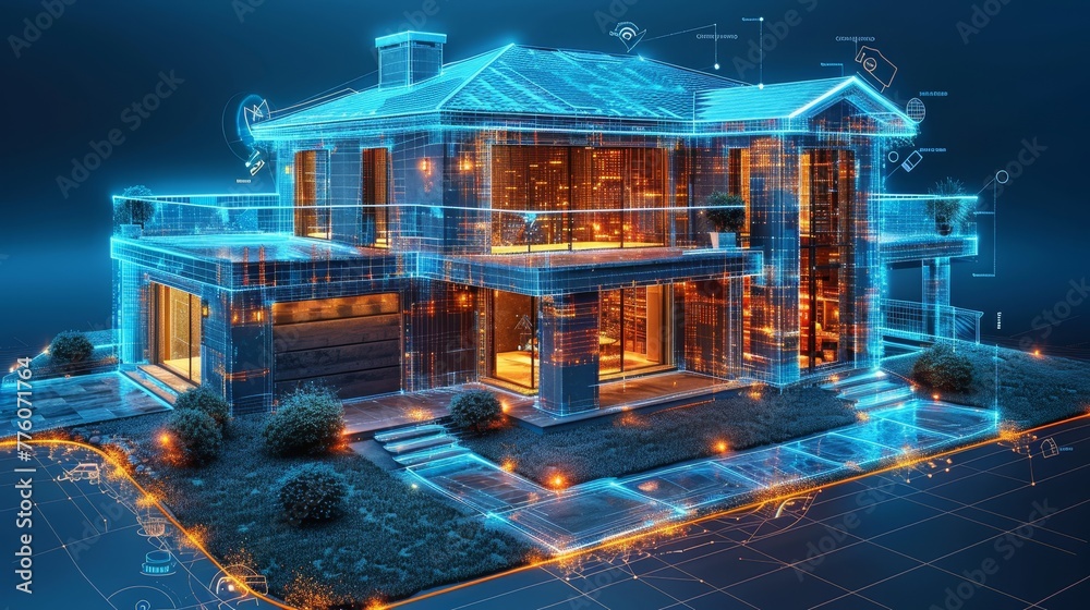 Aufkleber The development of hardware and software for the IOT system of a smart building. Architectural engineering of a smart house. There is also drafting and communication engineering for the IOT system of