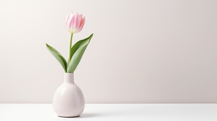  Elegant Single Tulip, Pastel Easter Minimalism.