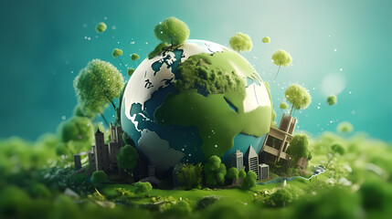 Green Eco-Friendly Planet Concept