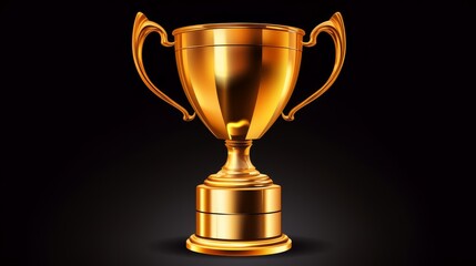 Gold trophy cup isolated. Illustrations.