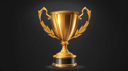 Gold trophy cup isolated. Illustrations.