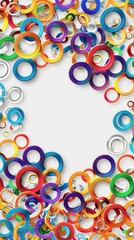 Fototapeta na wymiar 9:16 wallpaper of bright colored circles in high resolution and high quality