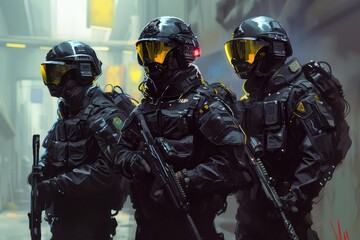 Urban Warfare: Cybernetic Officers on Patrol