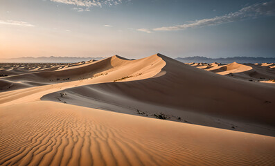 Fototapeta na wymiar Close-up of Sand Dunes at Sunset, Matruh, Great Sand Sea, Libyan Desert,