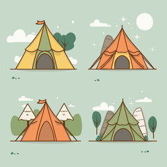 set of tent illustration 