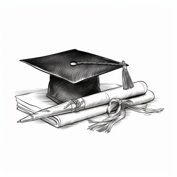 recommend clip art: Graduation cap with tassel and rolled diploma. Mortarboard and Degree.
