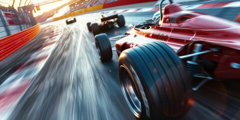 Immersive Racing Thrills Capturing High-Octane Action - obrazy, fototapety, plakaty