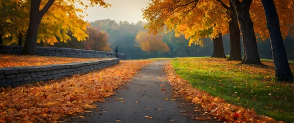 Foto op Plexiglas for advertisement and banner as Autumn Splendor Showcase the vibrant colors of fall in full display. in Global Business  theme ,Full depth of field, high quality ,include copy space on left, No noise, © Gohgah