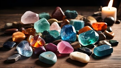 Stones of Healing for Crystal Spiritual Wicca Ritual - obrazy, fototapety, plakaty