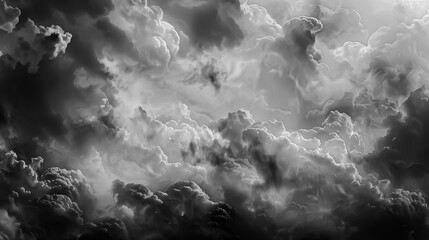 Dark mysterious black and white clouds, background, texture - obrazy, fototapety, plakaty