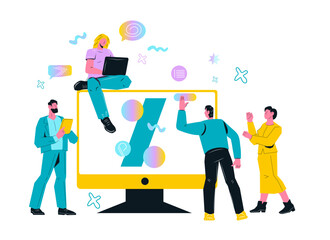 Corporate collaboration and business strategy website banner template. Brainstorming session, creativity and teamwork in the business, flat vector illustration.