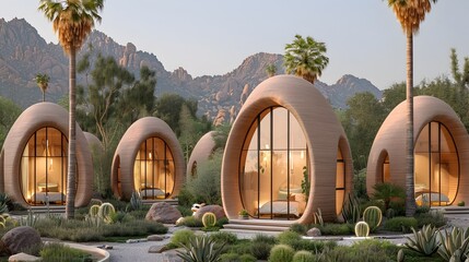 Desert Cabins Nestled in Nature-Inspired Forms