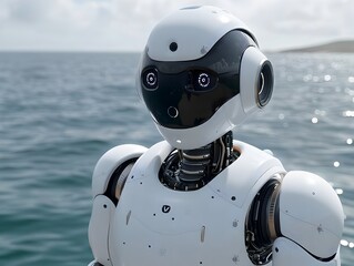 A Robot Standing Alone by the Water A Look into the Future of Robotics