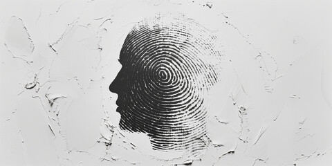 Human finger print concept on white background