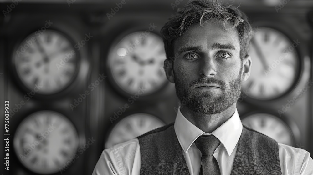 Wall mural portrait of a businessman