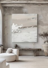 Abstract Textured Painting in Neutral Tones