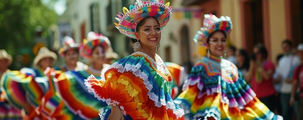 Cinco de Mayo street fiesta, music and dance, culture celebrated - obrazy, fototapety, plakaty