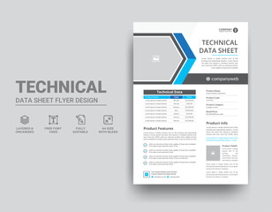 Technical Data Sheet Flyer Template Design
