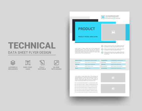 Technical Data Sheet Template Price Table Flyer Design